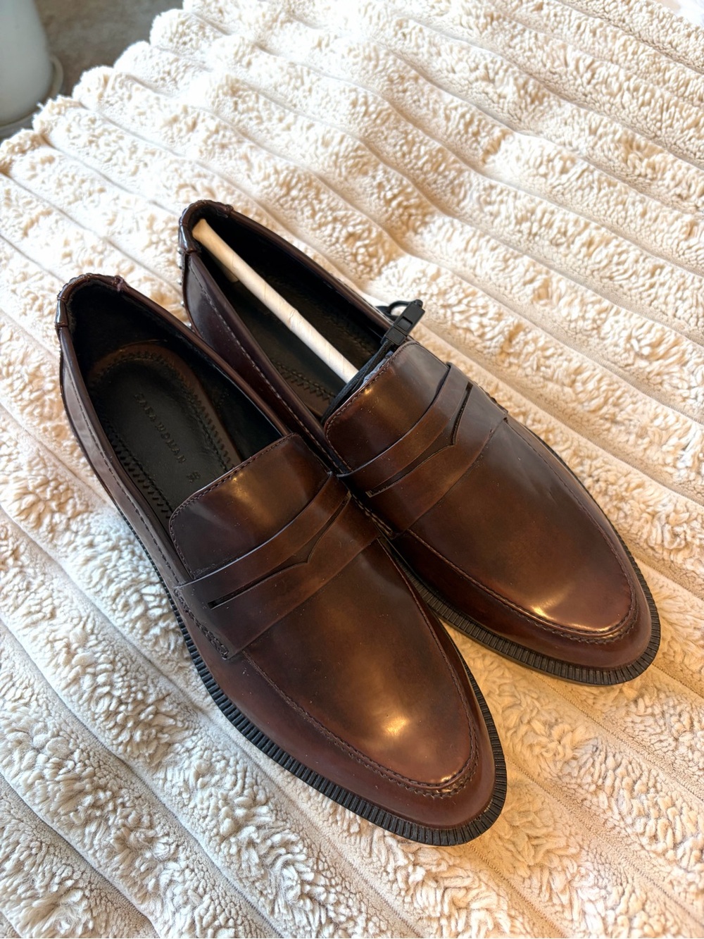 Zara Women’s Brown Leather Loafers - Picture 7 of 10